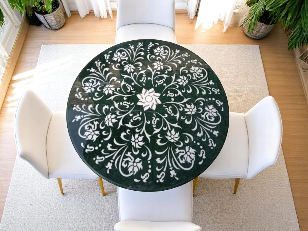 Round Marble Cafe Table for Modern Interiors